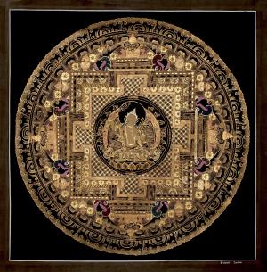 Manjushree Mandala Thangka Painting | Boddhisattva of Wisdom & Compassion | Wall Decoration Painting | Art Painting for Meditation